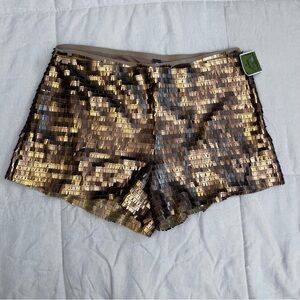 Free People Sequin Gold/Copper Women's size 2 Shorts fun, party nwt